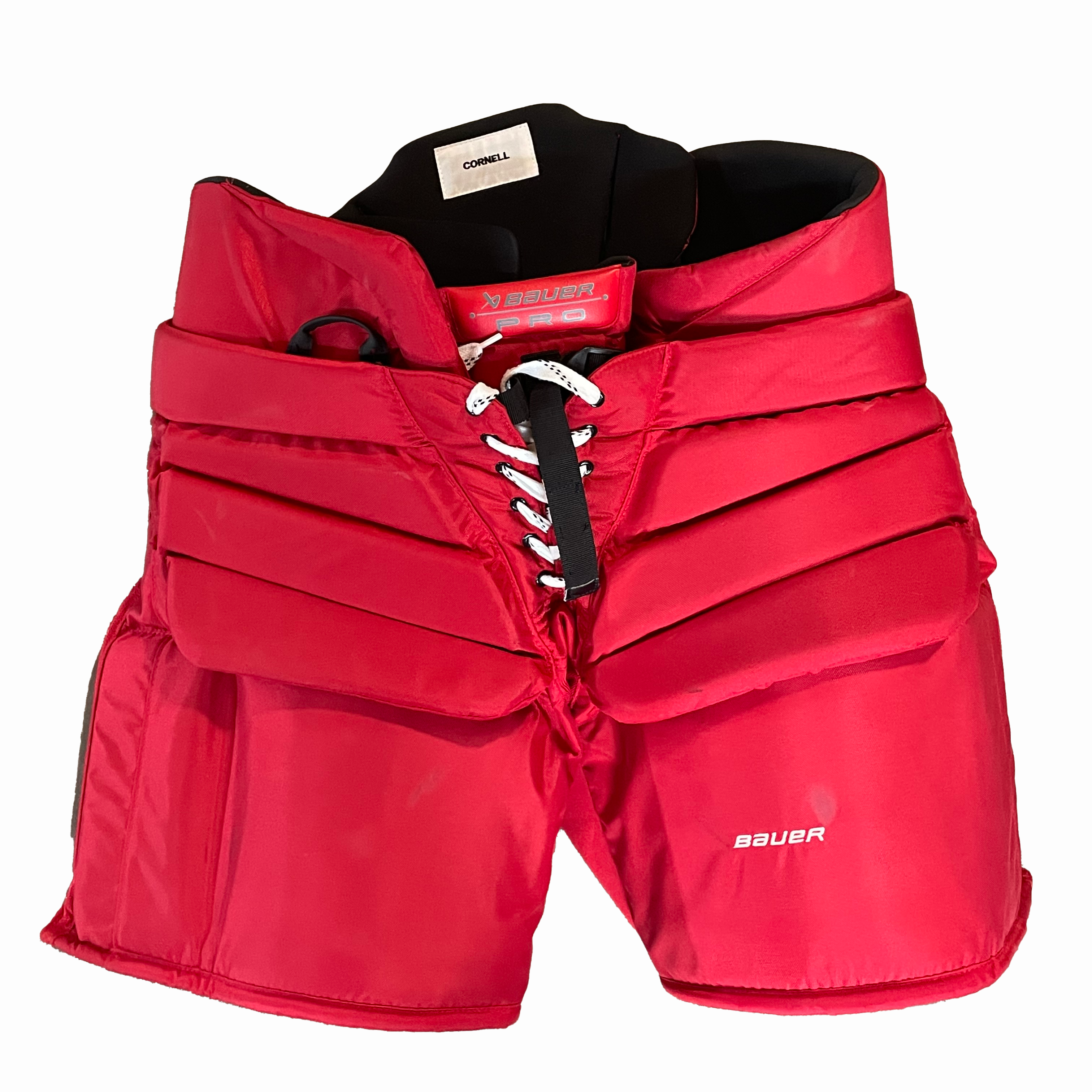 Bauer Pro - Pantalon de gardien de but de hockey NCAA Pro Stock d'occasion (rouge)
